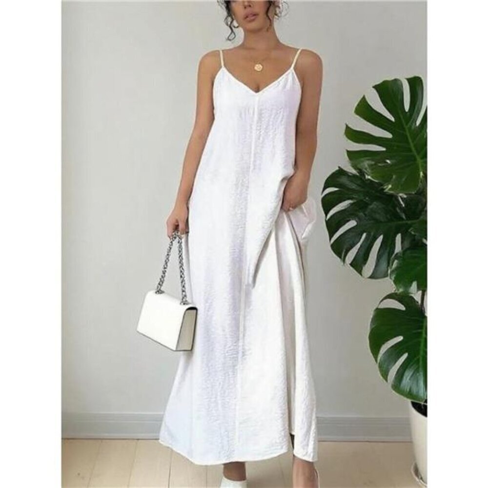 Spaghetti Straps V-Neck Dress